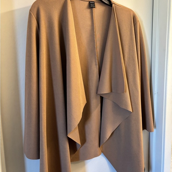 SHEIN Camel Draped Open Front Cardigan NWOT - Picture 2 of 5